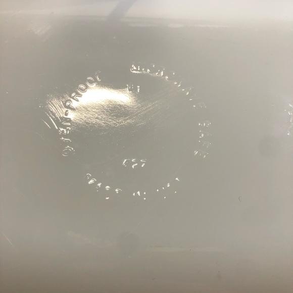 Vintage Fire King Milk Glass Green Flowers Pattern Loaf 9” x 5” - Picture 6 of 10